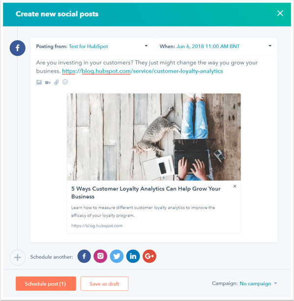 HubSpot social media